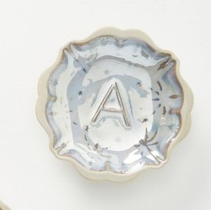 HTF Anthro Stellar "A" Monogram Trinket Dish